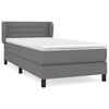vidaXL Sommier &agrave; lattes de lit avec matelas Gris fonc&eacute; 90x200 cm Tissu