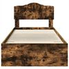 vidaXL Cadre de lit Chêne fumé 75 x 190 cm Bois d'ingénierie