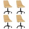 vidaXL Chaises pivotantes &agrave; manger lot de 4 jaune tissu