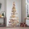 vidaXL Arbres de Noël avec support Naturel 210 cm Bois massif en pin