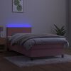 vidaXL Sommier &agrave; lattes de lit avec matelas LED Rose 90x190 cm Velours