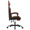 vidaXL Chaise de jeu avec repose-pied Noir et orange Similicuir