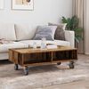 vidaXL Table d'appoint avec roues Bois ancien 90 x 50 x 30 cm