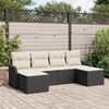 vidaXL Ensemble de canap&eacute; de jardin 6 pcs Noir et blanc Poly rotin