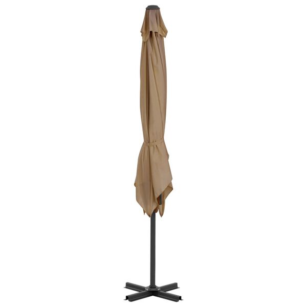 vidaXL Parasol de jardin avec base portable taupe