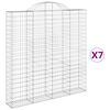 vidaXL Paniers &agrave; gabions arqu&eacute;s 7 pcs 200x30x200/220 cm fer galvanis&eacute;