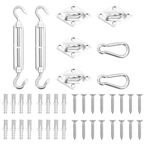vidaXL Jeu d'accessoires de voile d'ombrage 8 pcs Acier inoxydable