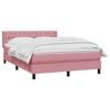 vidaXL Sommier &agrave; lattes de lit avec matelas rose 140x220 cm velours