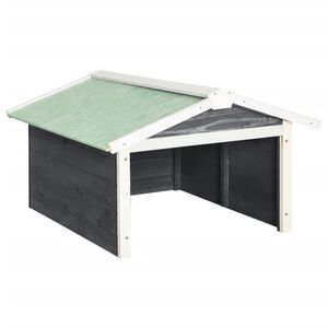vidaXL Garage de tondeuse &agrave; gazon 72x87x50 cm Gris et blanc Sapin