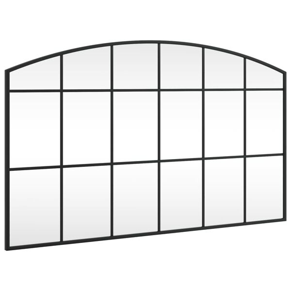 vidaXL Miroir mural noir 100x60 cm arche fer
