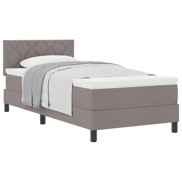 vidaXL Lit &agrave; ressorts avec matelas Taupe 90 x 190 cm tissu