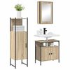 vidaXL Ensemble de mobilier de salle de bain avec &eacute;tag&egrave;re 3 pcs Marron