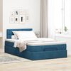 vidaXL Lit ottoman avec matelas et LED bleu fonc&eacute; 90x200cm velours