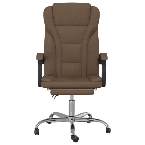 vidaXL Fauteuil inclinable de bureau Marron Tissu