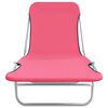 vidaXL Chaises longues pliables lot de 2 Acier et tissu Rose