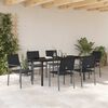 vidaXL Ensemble de salle &agrave; manger pour jardin 7 pcs Noir Rotin PE