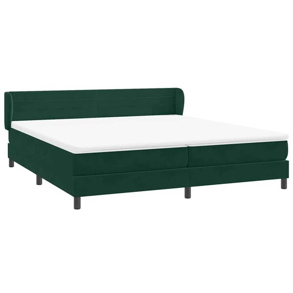 vidaXL Sommier &agrave; lattes de lit et matelas vert fonc&eacute; 180x220cm velours