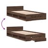vidaXL Cadre de lit avec tiroir sans matelas ch&ecirc;ne marron 90x200 cm