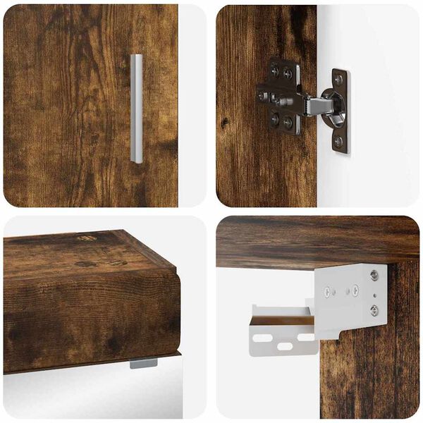 vidaXL Ensemble de mobilier de salle de bain TULUM Ch&ecirc;ne fum&eacute;