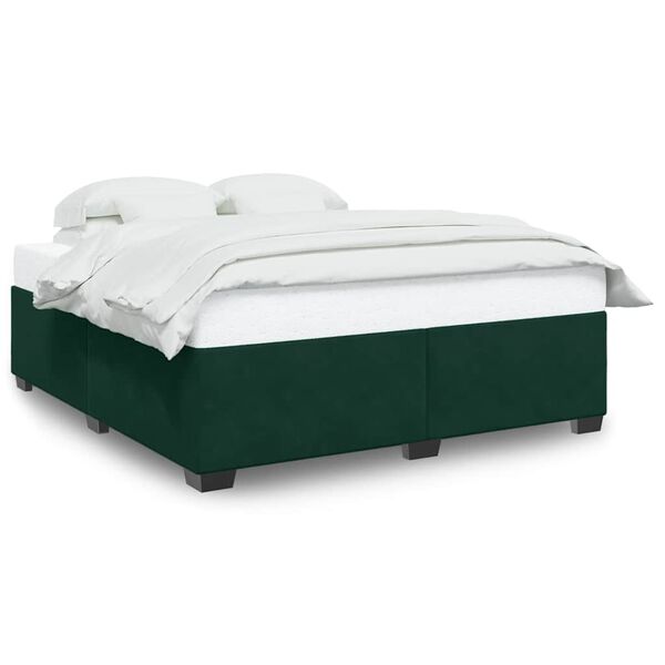 vidaXL Cadre de lit sans matelas vert fonc&eacute; 180x200 cm velours
