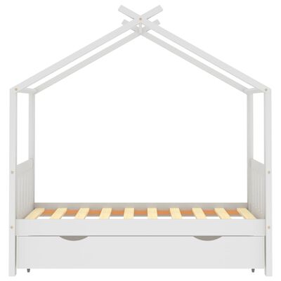 vidaXL Cadre de lit enfant avec tiroir blanc pin massif 80x160 cm