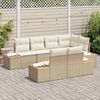 vidaXL Ensemble de canap&eacute; de jardin 7 pcs Beige et cr&egrave;me Polyrotin