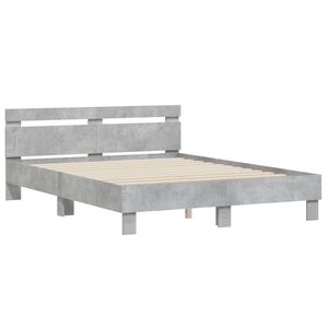 vidaXL Cadre de lit sans matelas gris b&eacute;ton 140x190 cm