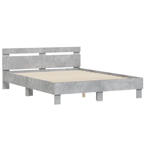 vidaXL Cadre de lit sans matelas gris b&eacute;ton 140x190 cm