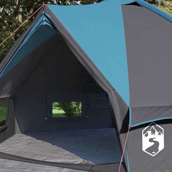 vidaXL Tente tipi avec toit avec &eacute;vent Bleu et gris 490 x 410 x 210 cm