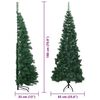 vidaXL Arbre de No&euml;l artificiel d'angle Vert 180 cm PVC et m&eacute;tal
