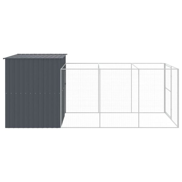 vidaXL Niche pour chien avec cour anthracite 214x457x181 cm