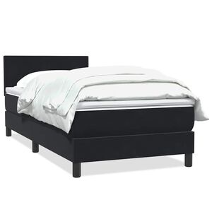 vidaXL Sommier &agrave; lattes de lit avec matelas noir 80x220 cm velours