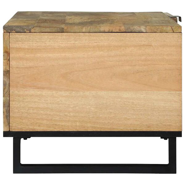 vidaXL Table basse Marron et Noir 80 x 50 x 40 cm Bois d'acacia massif
