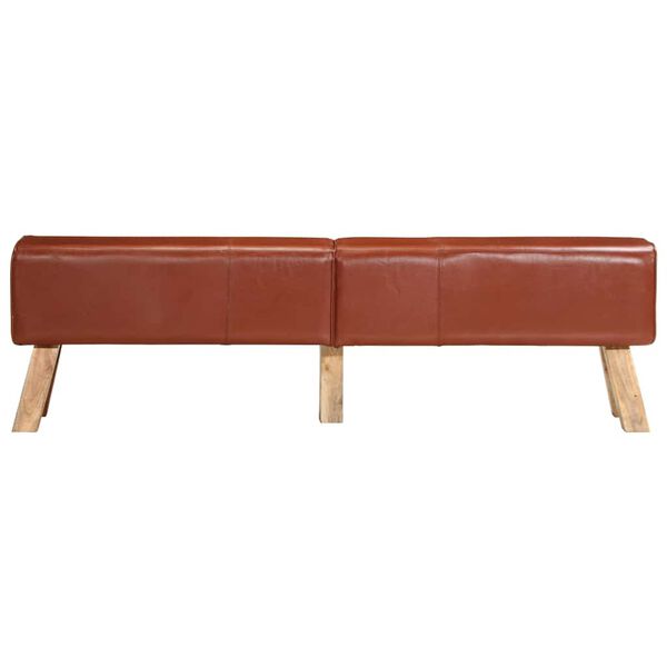 vidaXL Banc de gymnastique marron 160 cm cuir v&eacute;ritable