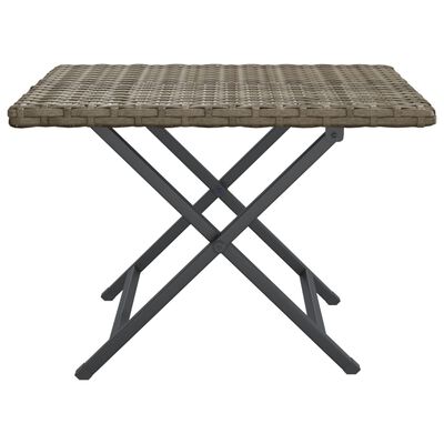 vidaXL Table pliable gris 45x35x32 cm résine tressée