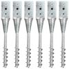 vidaXL Piquets au sol 6 pcs Argent&eacute; 10x10x57 cm Acier galvanis&eacute;