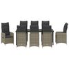 vidaXL Ensemble de salle &agrave; manger pour jardin 9 pcs Gris Poly rotin