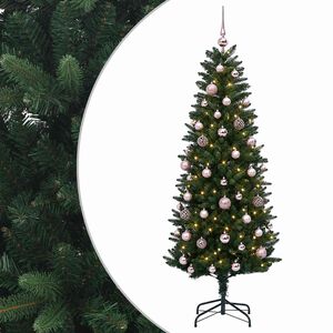 vidaXL Arbre de No&euml;l Artificiel avec Boule 120 cm 150 LED Blanc chaud