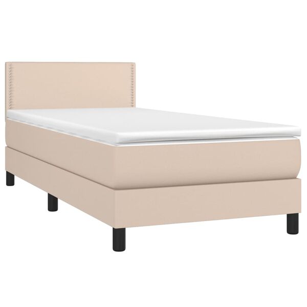vidaXL Sommier &agrave; lattes de lit avec matelas Cappuccino 80x200 cm