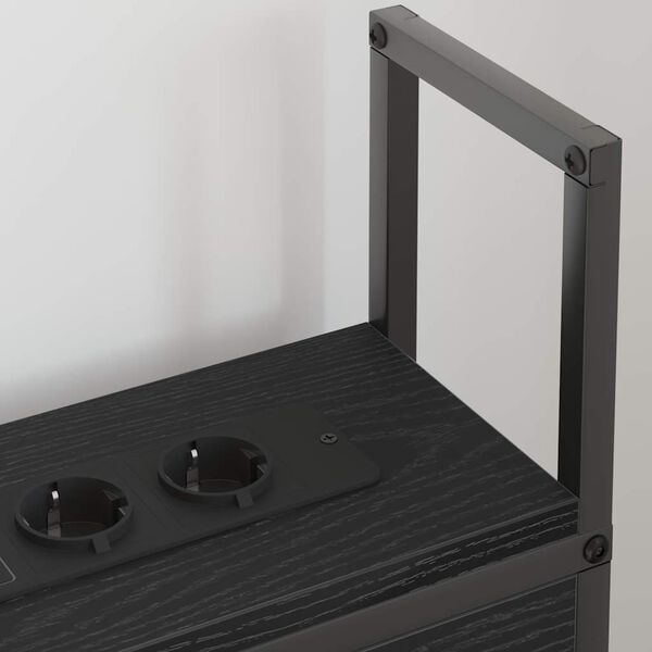 vidaXL Headboard de Rangement avec Station de Charge Ch&ecirc;ne noir