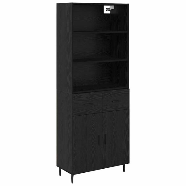 vidaXL Haut Armoire avec tiroir Ch&ecirc;ne noir 69,5 x 34 x 180 cm