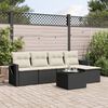 vidaXL Salon de jardin 6 pcs avec coussins noir r&eacute;sine tress&eacute;e