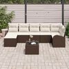 vidaXL Ensemble de canapé de jardin 8 pcs Marron Poly rotin