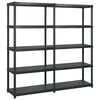 vidaXL &Eacute;tag&egrave;re de rangement &agrave; 5 niveaux Noir 170x40x185 cm Plastique