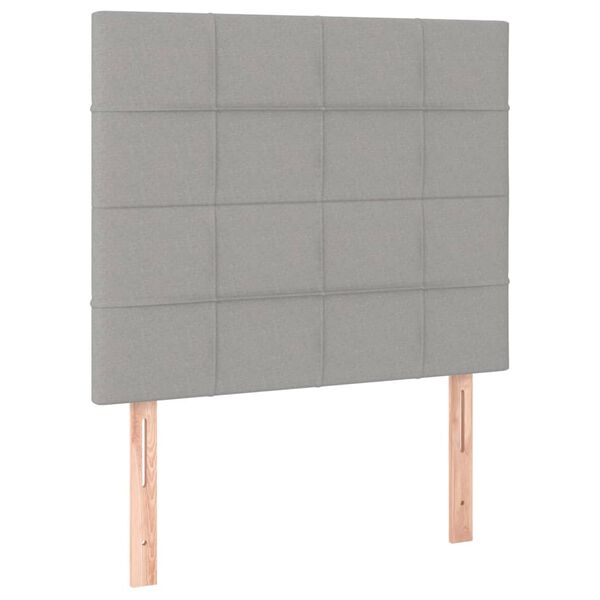 vidaXL T&ecirc;te de lit &agrave; LED Gris clair 100x5x118/128 cm Tissu