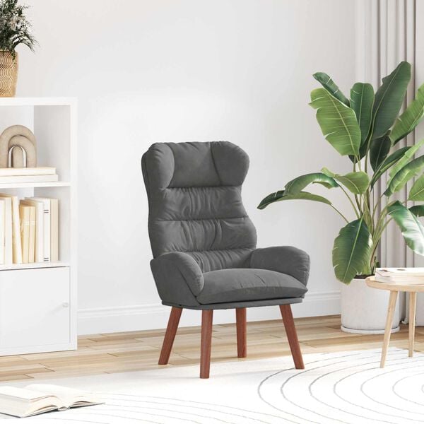 vidaXL fauteuil Gris fonc&eacute; 69 x 74 x 93 cm Velours