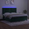 vidaXL Sommier &agrave; lattes de lit matelas et LED Vert fonc&eacute; 180x200 cm