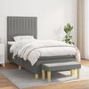 vidaXL Sommier &agrave; lattes de lit avec matelas Gris fonc&eacute; 100x200cm Tissu