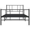 vidaXL Cadre de lit m&eacute;tal sans matelas avec pied de lit noir 107x203cm