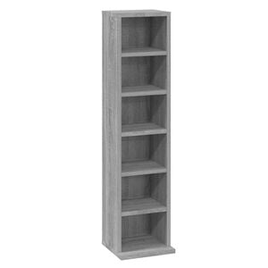 vidaXL Armoire &agrave; CD Sonoma gris 21x20x88 cm Bois d'ing&eacute;nierie